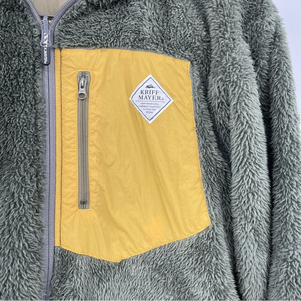 KRIFF MAYER M/L Japan Colorblock Sherpa Fleece Jacket reversible mens